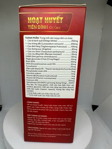 HOẠT HUYẾT TIỀN ĐÌNH CITICARE