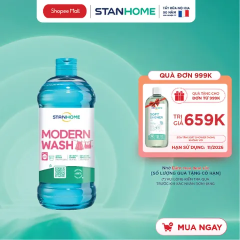 Nước giặt đậm đặc khử mùi chuyên dụng cho đồ thể thao  Stanhome Modern Wash 750ml