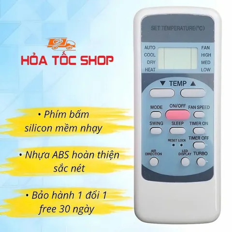 ĐIỀU KHIỂN ĐIỀU HÒA MIDEA MẶT XANH, DÙNG CHO MÁY LẠNH 2 CHIỀU, TẶNG KÈM PIN AAA