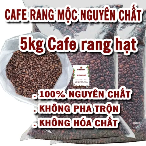 Combo 5kg cà phê hạt rang mộc, cà phê hạt, cà phê hạt nguyên chất, cafe hạt, cà phê hạt giá sỉ