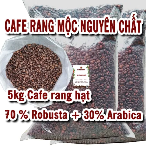 Combo 5kg cà phê hạt rang mộc, cà phê hạt, cà phê hạt nguyên chất, cafe hạt, cà phê hạt giá sỉ