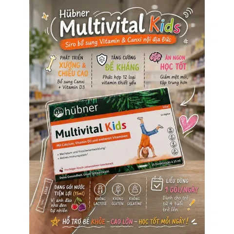 Multivital Kids Hubner của Đức-- 15 gõi15ml