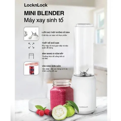 Máy Xay Sinh Tố Mini Blender Locknlock EJM433WHT
