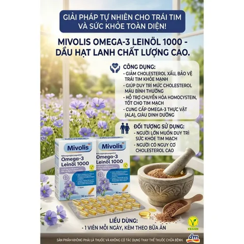 Omega 3 Mivolis từ dầu hạt lanh - 30V