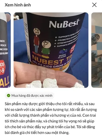 Viên nhai hỗ trợ chiều cao cho bé Nubest 2-9 tuổi - Hàng Mỹ