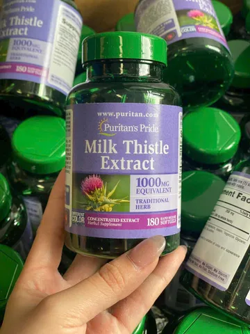 Viên uống thải độc gan Milk Thistle Extract Puritan’s Pride 1000 mg 180 viên - Hàng Mỹ.