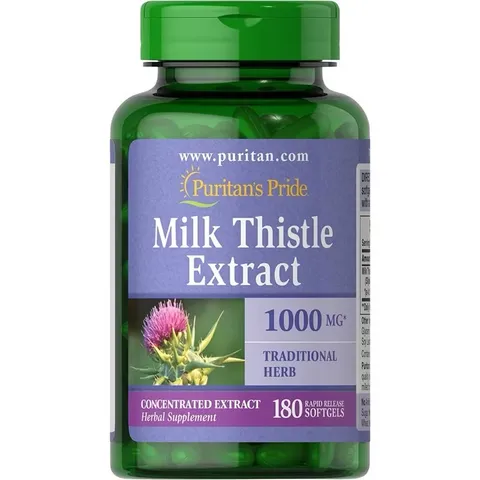 Viên uống thải độc gan Milk Thistle Extract Puritan’s Pride 1000 mg 180 viên - Hàng Mỹ.