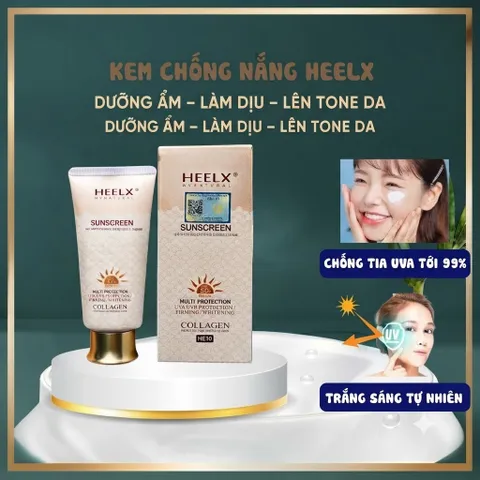 HEELX Kem Chống Nắng Mẫu Mới 2026 Collagen Sunscreen 88ml Chống Tia UV Hiệu Quả Dưỡng Da Mềm Mịn Phù Hợp Mọi Loại Da