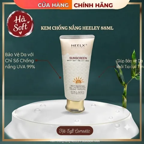 Combo X3  HEELEY Kem Chống Nắng(Mẫu Mới 2026) Collagen Sunscreen 88ml Chống Tia UV Hiệu Quả Dưỡng Da Mềm Mịn Phù Hợp Mọi