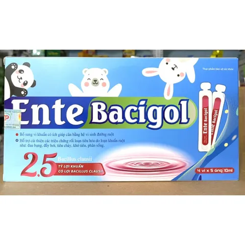 Siro Men tiêu hoá Ente Bacigol bổ sung lợi khuẩn cân bằng vi khuẩn đường ruột tiêu hóa tốt hơn