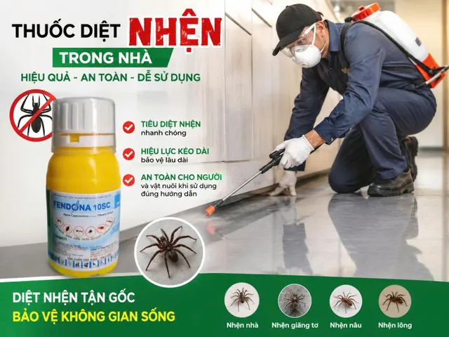 FENDONA 10SC - 50ml - Thuốc diệt Nhện trong nhà, văn phòng, không mùi, an toàn