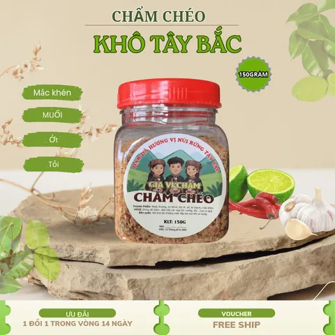 [Mua 3 Tặng 1] 3 Lọ Gia Vị Chẩm Chéo, Tặng 1 Lọ Chẩm Chéo Tây Bắc 150G