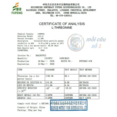L-Threonine 98.5% - amino acid kích sinh trưởng cho heo, bò, gà, vịt, tôm cá | gia súc, gia cầm, thủy sản