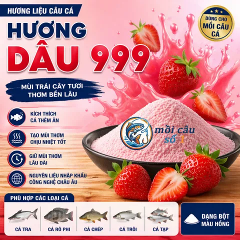 Tinh Mùi Dâu Đậm Đặc – Siêu dụ Rô Phi, Trắm, Chép, Trôi – Hương Liệu Câu Cá | Feed Flavor Fruit 999