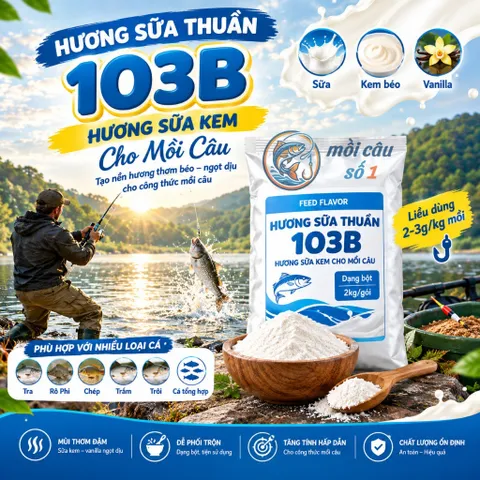 Tinh mùi sữa bò 103B - Hương sữa bò kem thơm béo - Dẫn dụ hiệu quả cho mồi câu