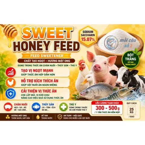 Sweet Honey Feed - Phụ gia siêu ngọt dùng trong thức ăn chăn nuôi, thủy sản, thú y | Hương mật ong