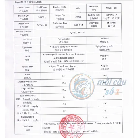 Hương Sữa Vani nguyên chất | Phụ gia tạo mùi thơm cho thức ăn chăn nuôi, thủy sản | Feed Flavor 312+
