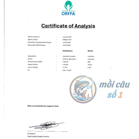 L-Lysine HCL 98.5% - Axit Amin hỗ trợ tăng trưởng, cải thiện hiệu quả thức ăn cho Heo, Bò, Gà, Vịt, Tôm, Cá