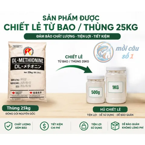 DL-Methionine 99% - Amino Acid hỗ trợ sinh trưởng, cân đối dinh dưỡng cho Heo, Bò, Gà, Tôm, Cá | Chăn nuôi, Thủy sản