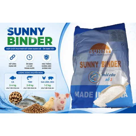 Sunny Binder - chất tạo kết dính thức ăn cho cá, tôm, chăn nuôi, thủy sản - Giúp thức ăn lâu tan, tiết kiệm, hiệu quả