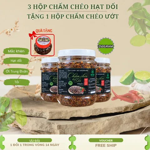 [ Mua 3 Tặng 1 ]  3 Lọ Chẩm Chéo Hạt Dổi 250G Tặng Kèm 1 Lọ Chẩm Chéo Ướt 300G