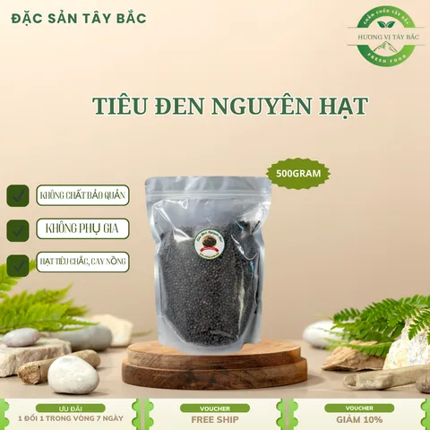 Tiêu đen nguyên hạt - Gói 0.5KG - Cay Thơm Gia Vị