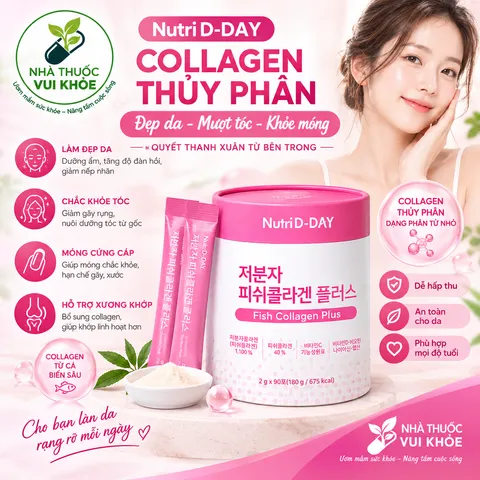 Collagen cá thủy phân 500 Da Nutri D-Day - Low Molecular Fish Collagen Plus
