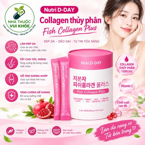Collagen cá thủy phân 500 Da Nutri D-Day - Low Molecular Fish Collagen Plus