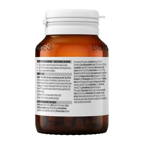 Blackmores Multivitamin For Women - Hỗ trợ hình thành collagen và sức khỏe làn da chính hãng Úc