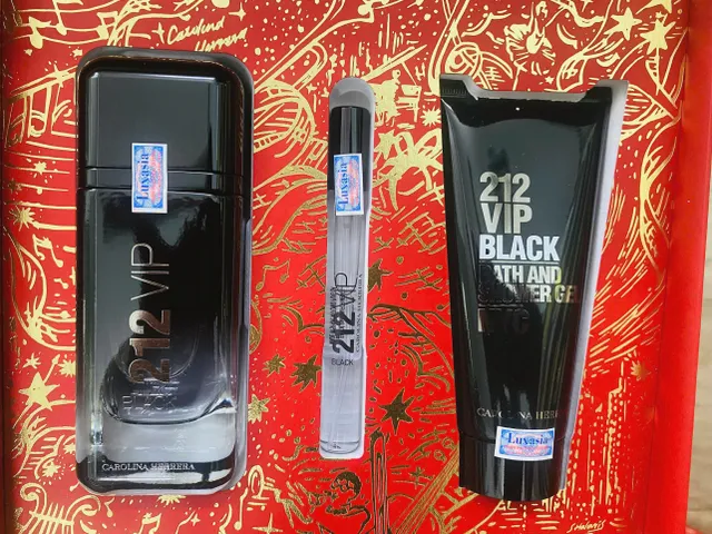 ⚡ Set Carolina Herrera 212 Vip Black EDP nước hoa nam quyến rũ 100ml+10ml+Sữa tắm, giao nhanh