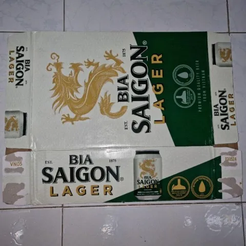 Vỏ Thùng Bia Sài Gòn Lager Xấp 10 Vỏ HSD 05/2027