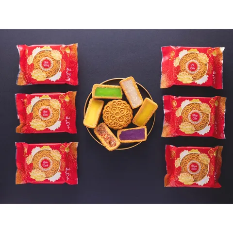 BÁNH TRUNG THU PHÚC TÂM AN - HỘP 4 CÁI - 150G (NHÂN THẬP CẨM, ĐẬU XANH, LÁ DỨA, KHOAI MÔN, SẦU RIÊNG, SỮA DỪA)