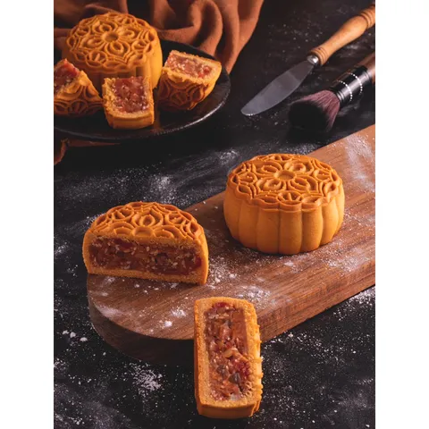 BÁNH TRUNG THU PHÚC TÂM AN - HỘP 4 CÁI - 150G (NHÂN THẬP CẨM, ĐẬU XANH, LÁ DỨA, KHOAI MÔN, SẦU RIÊNG, SỮA DỪA)