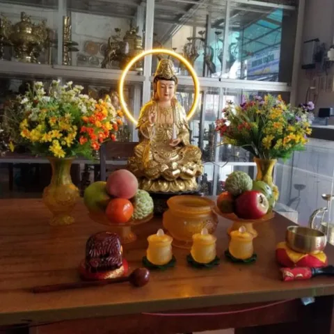 Lư Hương lưu ly vàng cao cấp - Bát Hương Hoa Sen Lưu Ly Vàng 9 cm - 11 cm - 13 cm - 18cm rất đẹp