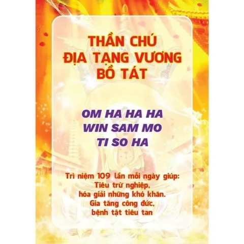 TO54 - Tờ Thần Chú Địa Tạng VƯƠNG BỒ TÁT
