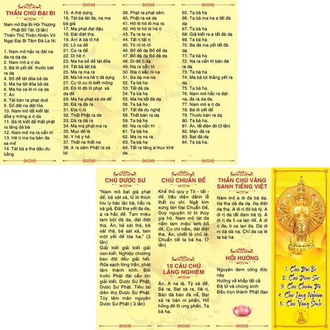 Tờ Chú Đại Bi Và Lời Khấn Nguyện cực hay