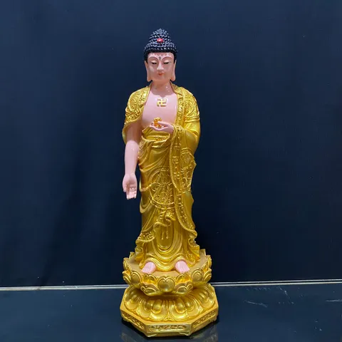 [Ảnh thật] Tôn Tượng Tam Thánh Tây Phương Đứng 50cm Vàng Vẽ Có Pháp Khí Rời Siêu Đẹp
