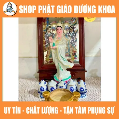 Tượng Bồ tát Quan Âm Quán Thế Âm Bồ tát dáng đứng cao hơn 3 tấc 33cm đất nung 880266