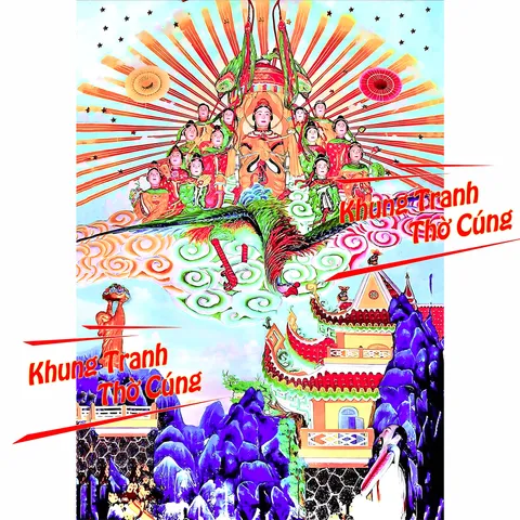 Tranh Mẹ Diêu Trì & Cửu Vị Tiên Nương + khung (Bảo hành gãy, vỡ) DƯƠNG KHOA SHOP HÓC MÔN