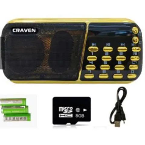 Trọn bộ máy nghe pháp Loa Đài CRAVEN CR-853, 3 Pin Siêu Khỏe, Nghe Pháp Niệm Phật (kèm sạc)