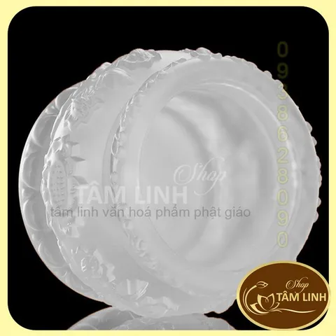 Ảnh Thật Lư Hương - Bát Nhang Hoa Sen Lưu Ly Trắng Hàng Đẹp.