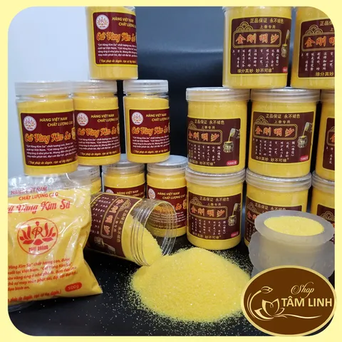 Cát kim sa vàng đặt lư hương_cát vàng tro đặt lư hương thờ cúng loại 500gr và 1000gr