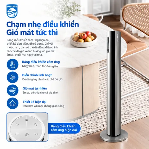 QUẠT THÁP CAO CẤP PHILIPS ACR3246TFV MÀU XÁM TITAN