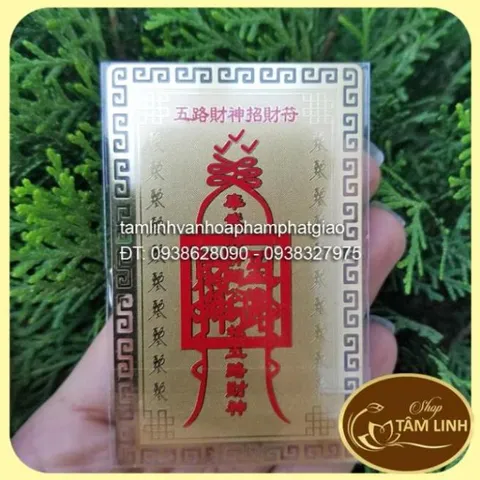 Hàng cao cấp, Kim bài Ngũ Lộ Thần Tài phù khai vận mở cung tài lộc giàu có - Đã chú nguyện, ĐÃ ĐƯỢCTRÌ PHÉP DO CÁC SƯ