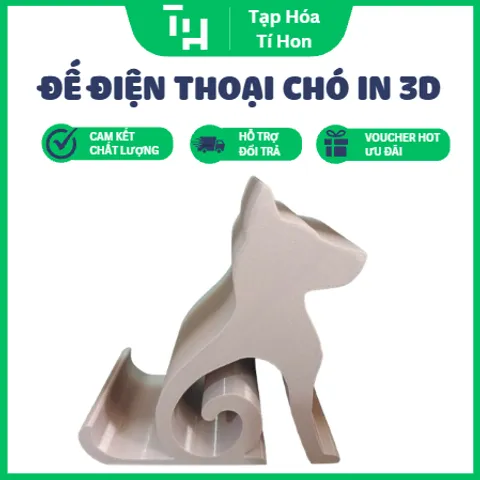 Giá Đỡ Điện Thoại Chú Chó In 3D Đa Sắc – KHẮC TÊN THEO YÊU CẦU làm quà tặng, decor góc làm việc siêu xinh