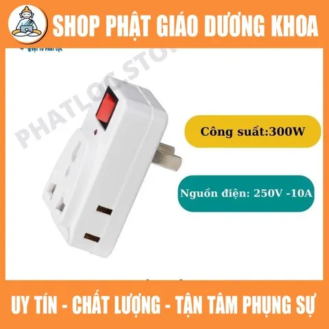 Phích cắm chuyển đổi đa năng MY-K4 1 ra 3, có công tắc, có đèn báo
