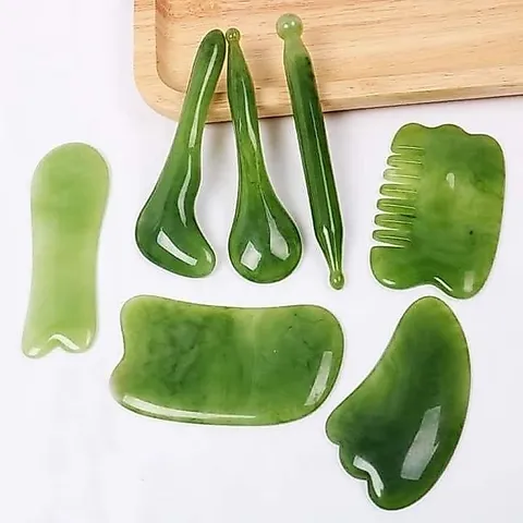 [Tách lẻ] Bộ ngọc cạo gió dưỡng sinh 7 món bằng nhựa. Dụng cụ cạo gió ấn huyệt massage 880674