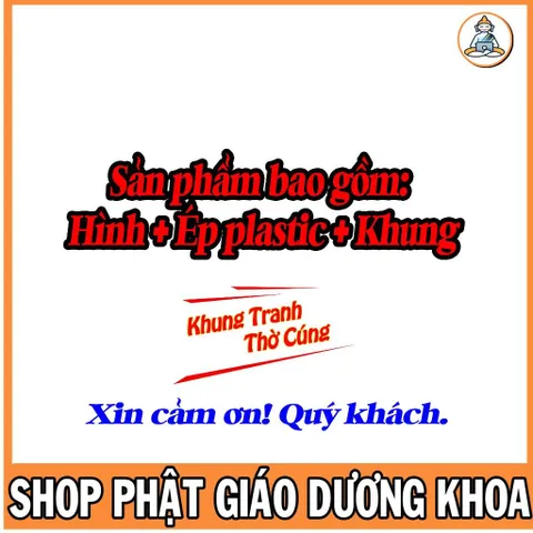 Hình thờ, Tranh treo, để bàn, Tam Thế Phật + gồm Khung + ép plastic đầy đủ kích thước  CÓ HOẢ TỐC