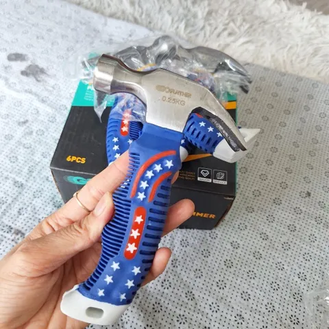 Búa Mini Nhổ Đinh Cán Cao Su Chống Trượt 250g – Búa Đóng Đinh Cầm Tay Dụng Cụ Sửa Chữa Gia Đình