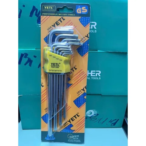 Bộ Lục Giác Chữ L YETL 9 Chi Tiết Hệ Mm – Bộ Lục Giác Torx T10-T50 – Dụng Cụ Sửa Chữa, Lắp Ráp